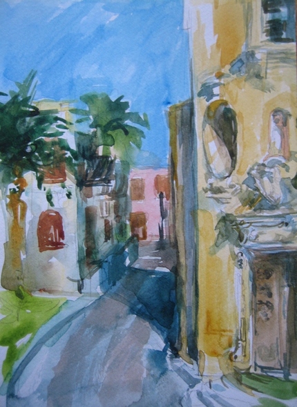 Улица в Милацо || Акварел/aquarelle || 2011